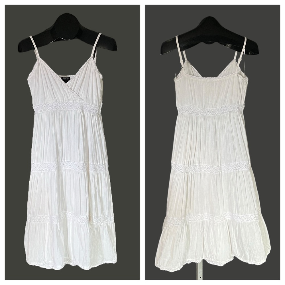 Tokyo Denim White Layered Cotton Sundress